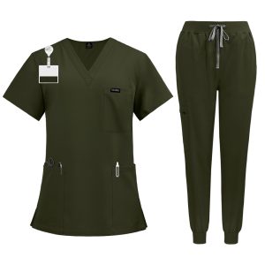 Army Green Form Scrub Set